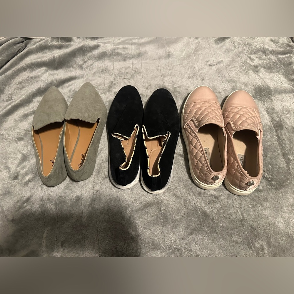 3 Pairs of Flats (Size 7.5)-Calvin Klein, Steve Madden, and Boutique